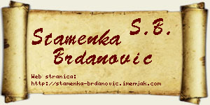 Stamenka Brdanović vizit kartica